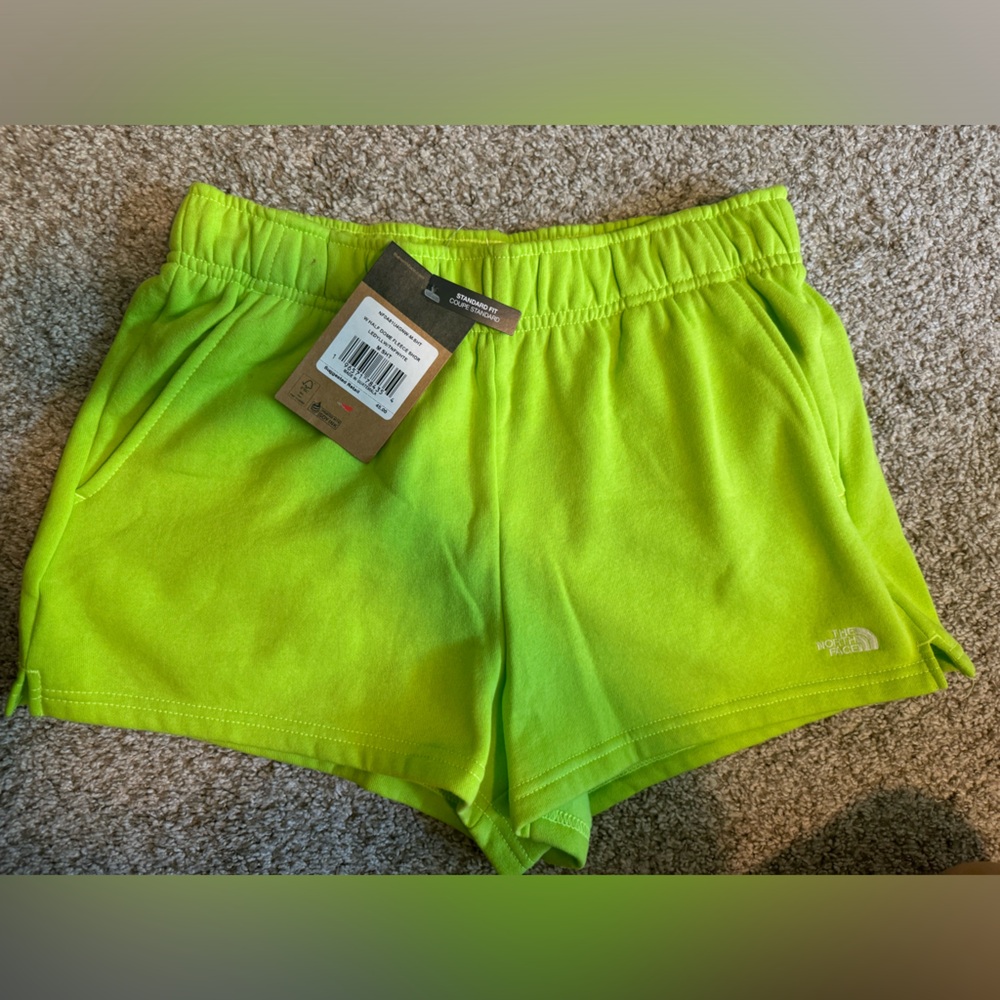 Women’s half dome fleece shorts LED YELLOW MEDIUM NWT